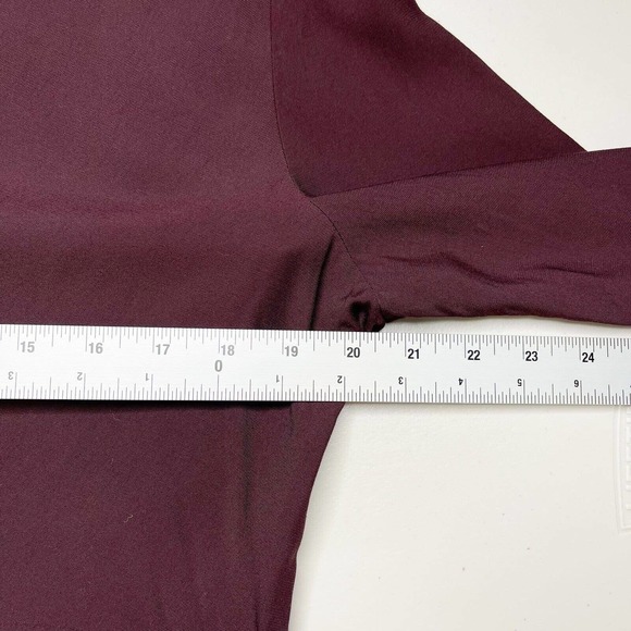 ZARA Twisted Knot Blazer Mini Dress Size XL Burgundy Long Sleeve Notch Collar - Picture 13 of 13